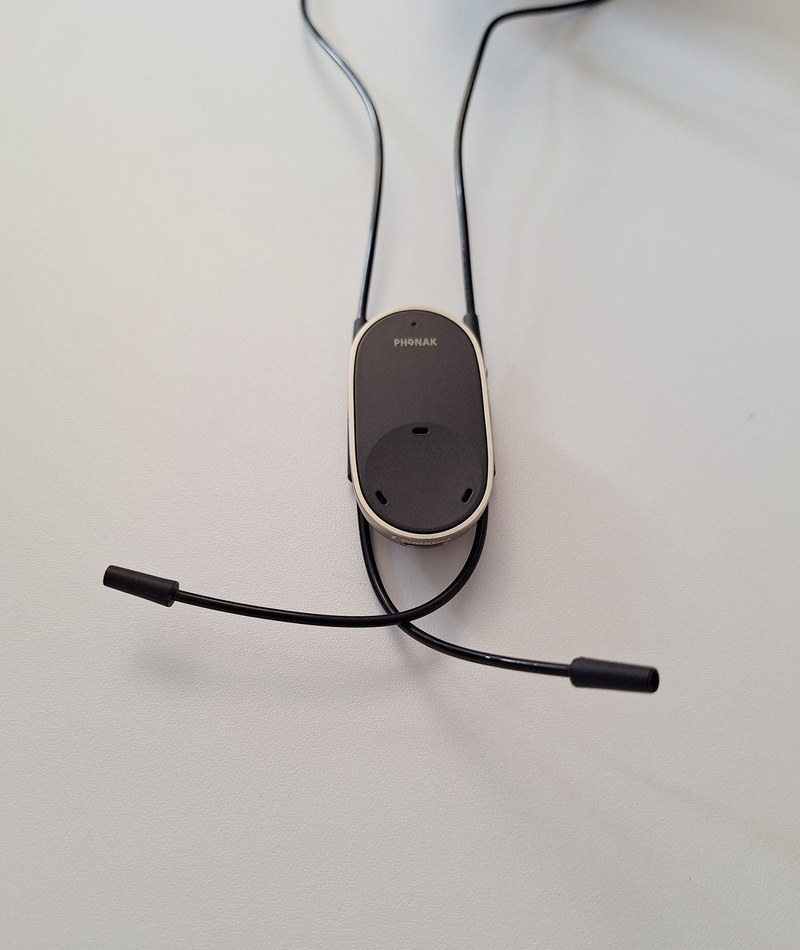 Neckloop- oder Halsschleifen- Mikrofon unterstützt das Hören von einzelnen Sprechenden. (Foto: LKA)