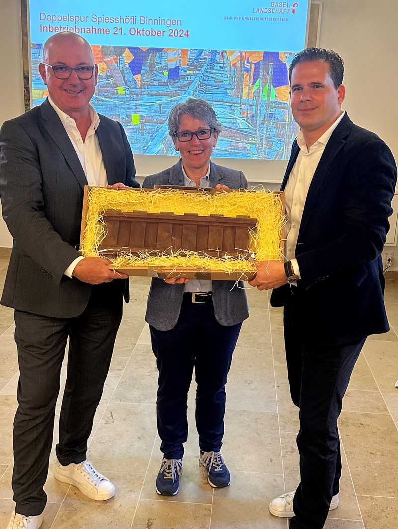 Offizielle Übergabe des Doppelspurabschnitts anlässlich einer Medienkonferenz