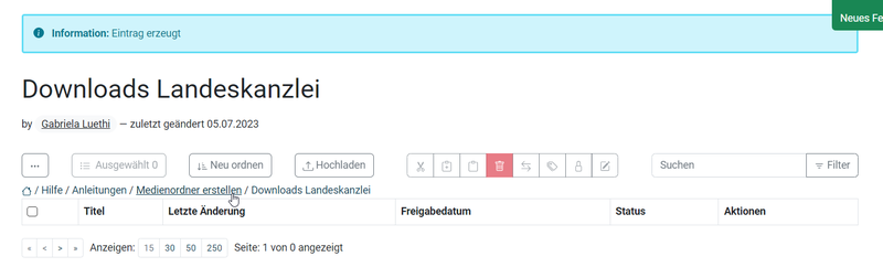 4 -  Der neue Medienordner