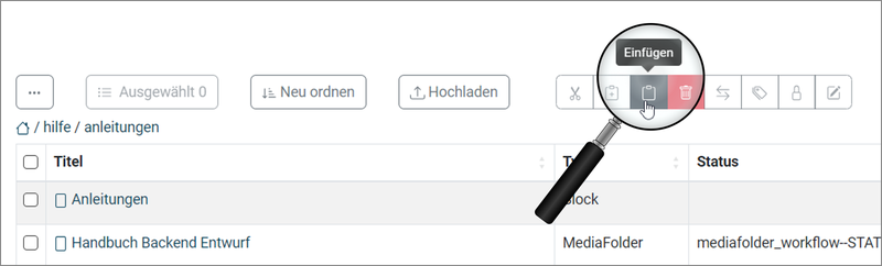 4 - Einfügen auf der gleichen Seite: