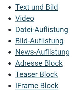 Verfügbare Blöcke