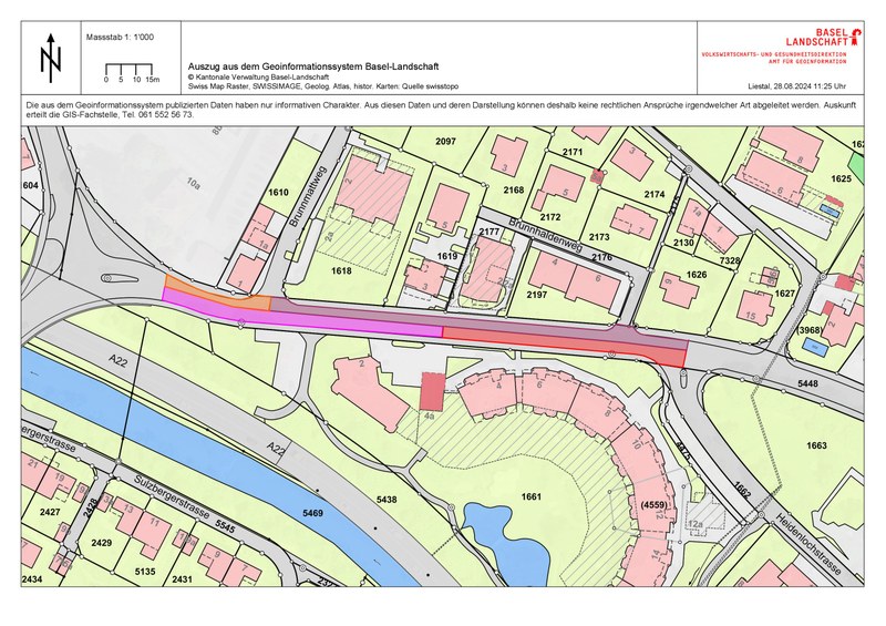 Liestal Sanierung Arisdörferstrasse Detailkarte