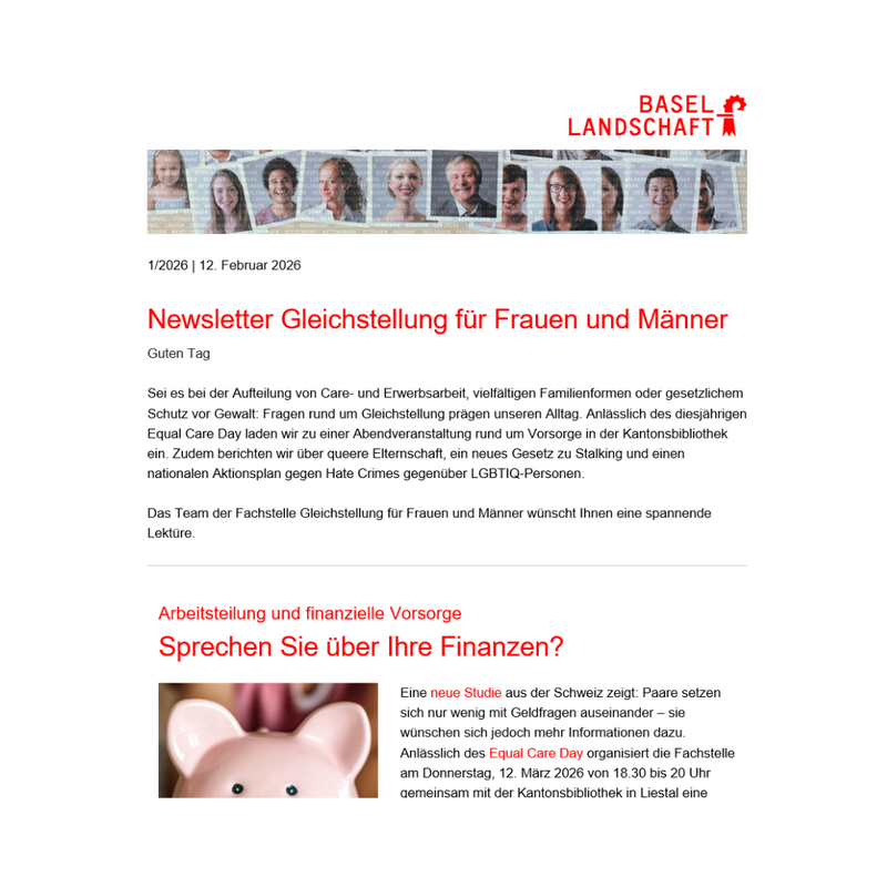 Newsletter-Vorschau "Gemeinsam für Gleichstellung"