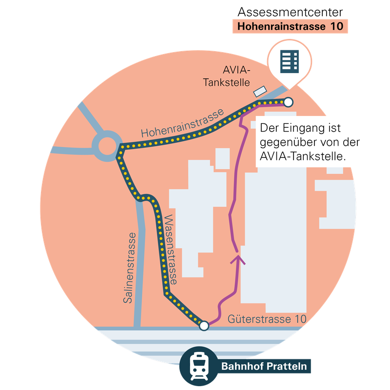 Grafik: Anfahrt AC Pratteln