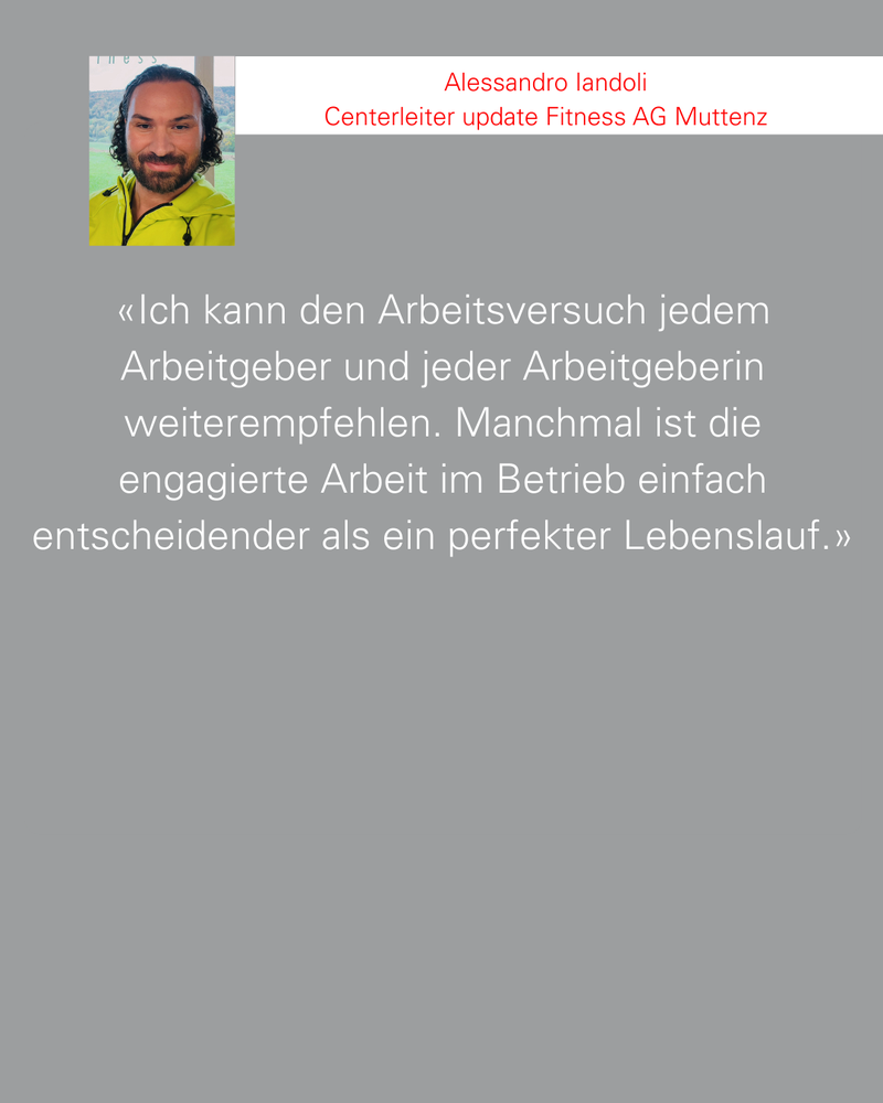 Alessandro Iandoli, Centerleiter update Fitness