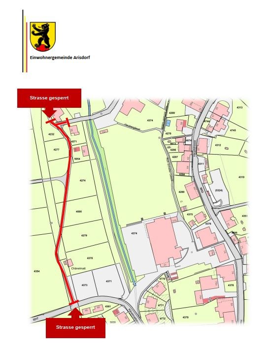 Känelmattstrasse - Strassensperrung 24. bis 25. März 2026