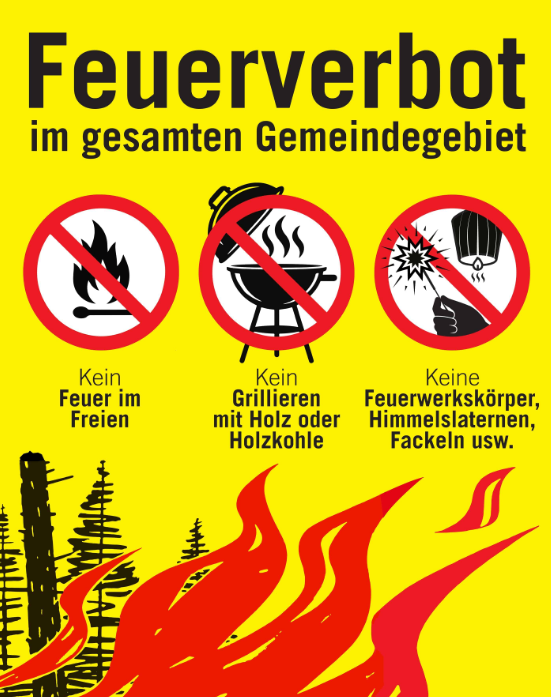 Der Kanton Basel-Landschaft erlässt ein absolutes Feuerverbot im Freien.